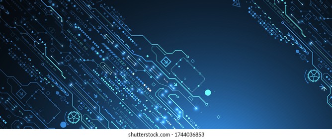 Abstract technology concept. Circuit board, high computer color background. Vector illustration