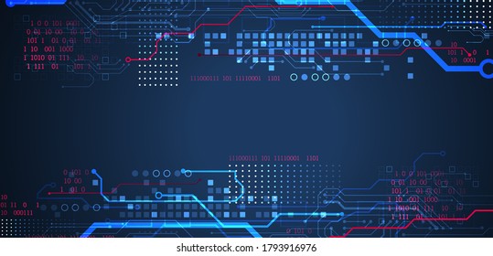 Abstraktes Technologiekonzept. Platine, hellfarbiger Hintergrund des Computers. Vektorgrafik mit Platz für Inhalte, Web - Vorlage, Business-Tech-Präsentation.