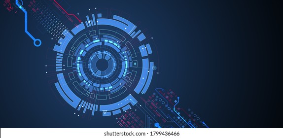 Resumen del concepto de tecnología. Tarjeta de circuito, fondo de color de computadora alto. Ilustración vectorial con espacio para contenido, web - plantilla, presentación de tecnología empresarial.