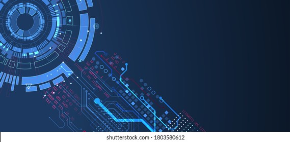 Resumen del concepto de tecnología. Tarjeta de circuito, fondo de color de computadora alto. Ilustración vectorial con espacio para contenido, web - plantilla, presentación de tecnología empresarial.