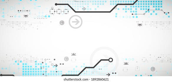 Resumen del concepto de tecnología. Tarjeta de circuito, fondo de color de computadora alto. Ilustración vectorial con espacio para contenido, web - plantilla, presentación de tecnología empresarial.