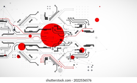 Resumen del concepto de tecnología. Tarjeta de circuito, fondo de color de computadora alto. Ilustración vectorial con espacio para contenido, web - plantilla, presentación de tecnología empresarial.