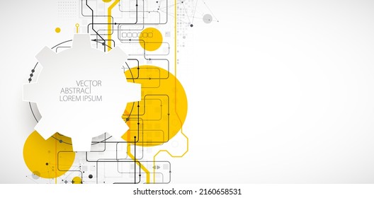 Resumen del concepto de tecnología. Tarjeta de circuito, fondo de computadora alto. Ilustración vectorial con espacio para contenido, web - plantilla, presentación de tecnología empresarial.