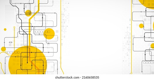 Abstract technology concept. Circuit board, high computer background. Vector illustration with space for content, web - template, business tech presentation.