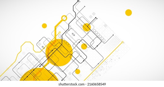Resumen del concepto de tecnología. Tarjeta de circuito, fondo de computadora alto. Ilustración vectorial con espacio para contenido, web - plantilla, presentación de tecnología empresarial.