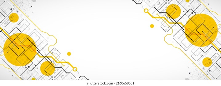 Abstract technology concept. Circuit board, high computer background. Vector illustration with space for content, web - template, business tech presentation.