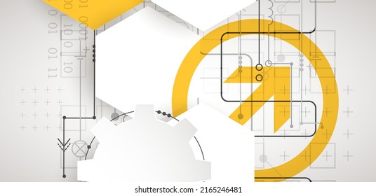 Abstract Technology Concept. Circuit Board, High Computer Color Background. Vector Illustration With Space For Content, Web - Template, Business Tech Presentation.