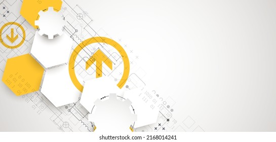 Resumen del concepto de tecnología. Tarjeta de circuito, fondo de color de computadora alto. Ilustración vectorial con espacio para contenido, web - plantilla, presentación de tecnología empresarial.