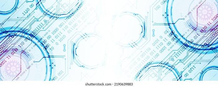 Abstract technology concept. Circuit board, high computer color background. Vector illustration with space for content, web - template, business tech presentation.