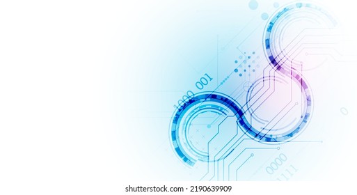 Abstract technology concept. Circuit board, high computer color background. Vector illustration with space for content, web - template, business tech presentation.