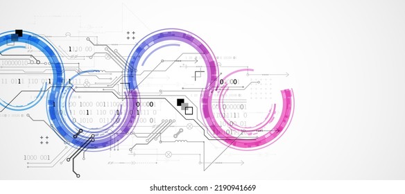 Resumen del concepto de tecnología. Tarjeta de circuito, fondo de color de computadora alto. Ilustración vectorial con espacio para contenido, web - plantilla, presentación de tecnología empresarial.