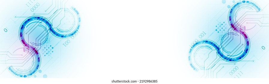 Abstract technology concept. Circuit board, high computer color background. Vector illustration with space for content, web - template, business tech presentation.