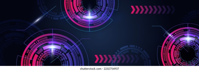 Abstract technology concept. Circuit board, high computer color background. Vector illustration
