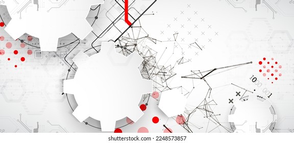 Abstract technology concept. Circuit board, high computer color background. Vector illustration with space for content, web - template, business tech presentation.