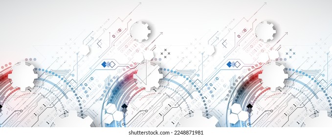 Resumen del concepto de tecnología. Tarjeta de circuito, fondo de color de computadora alto. Ilustración vectorial con espacio para contenido, web - plantilla, presentación de tecnología empresarial.