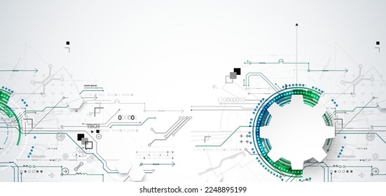 Abstraktes Technologiekonzept. Platine, hellfarbiger Hintergrund des Computers. Vektorgrafik mit Platz für Inhalte, Web - Vorlage, Business-Tech-Präsentation.