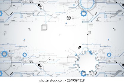 Abstract technology concept. Circuit board, high computer color background. Vector illustration with space for content, web - template, business tech presentation.