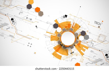 Resumen del concepto de tecnología. Tarjeta de circuito, fondo de color de computadora alto. Ilustración vectorial con espacio para contenido, web - plantilla, presentación de tecnología empresarial.
