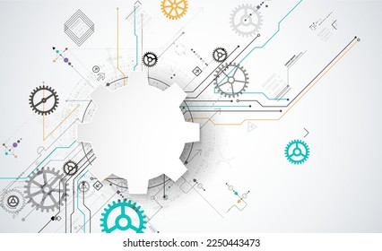 Abstraktes Technologiekonzept. Platine, hellfarbiger Hintergrund des Computers. Vektorgrafik mit Platz für Inhalte, Web - Vorlage, Business-Tech-Präsentation.