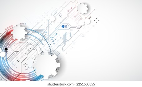 Abstraktes Technologiekonzept. Platine, hellfarbiger Hintergrund des Computers. Vektorgrafik mit Platz für Inhalte, Web - Vorlage, Business-Tech-Präsentation.