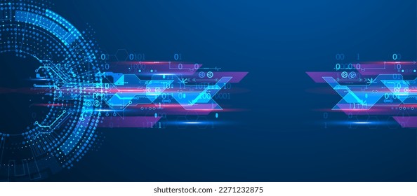 Abstract technology concept. Circuit board, high computer background. Vector illustration with space for content, web - template, business tech presentation.