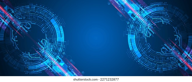Abstract technology concept. Circuit board, high computer background. Vector illustration with space for content, web - template, business tech presentation.