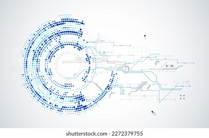 Abstract technology concept. Circuit board, high computer background. Vector illustration with space for content, web - template, business tech presentation.