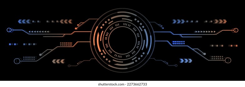 Abstract technology concept. Circuit board, high computer color background. Vector illustration