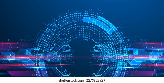 Abstract technology concept. Circuit board, high computer background. Vector illustration with space for content, web - template, business tech presentation.