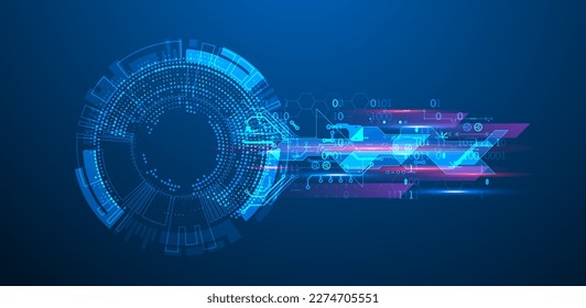 Abstract technology concept. Circuit board, high computer background. Vector illustration with space for content, web - template, business tech presentation.