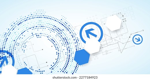 Abstract technology concept. Circuit board, high computer background. Vector illustration with space for content, web - template, business tech presentation.