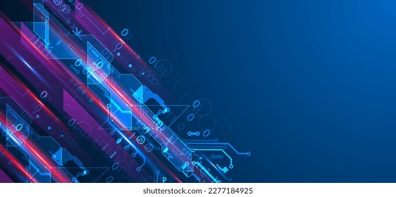 Abstract technology concept. Circuit board, high computer background. Vector illustration with space for content, web - template, business tech presentation.