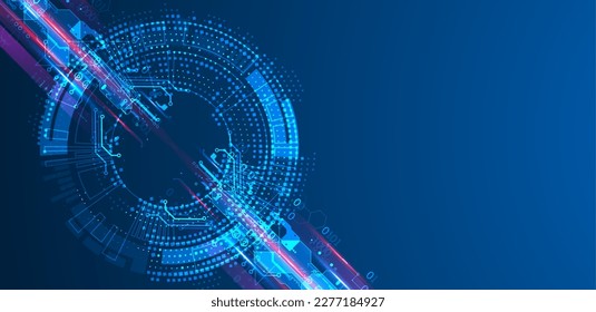 Abstract technology concept. Circuit board, high computer background. Vector illustration with space for content, web - template, business tech presentation.