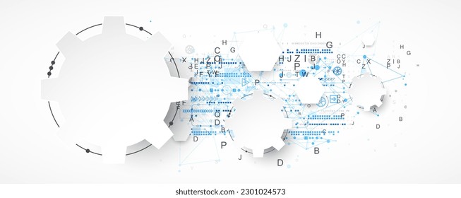 Resumen del concepto de tecnología. Tarjeta de circuito, fondo de color. Ilustración vectorial.