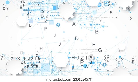 Abstract technology concept. Circuit board, color background. Vector illustration.