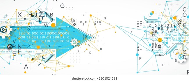 Abstract technology concept. Circuit board, color background. Vector illustration.