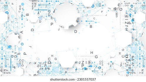 Abstract technology concept. Circuit board, color background. Vector illustration.
