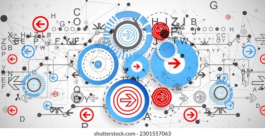Abstract technology concept. Circuit board, color background. Vector illustration.