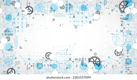 Abstract technology concept. Circuit board, color background. Vector illustration.