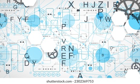 Abstraktes Technologiekonzept. Platine, Farbhintergrund. Vektorgrafik.