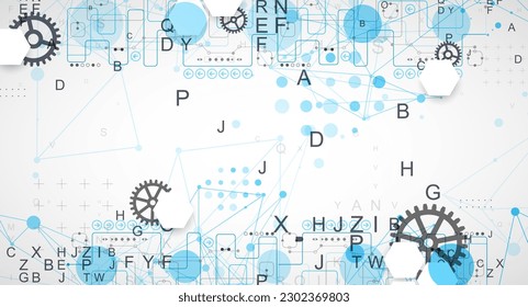 Abstraktes Technologiekonzept. Platine, Farbhintergrund. Vektorgrafik.