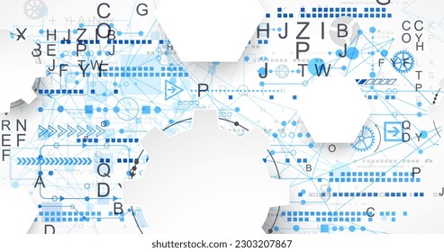 Abstraktes Technologiekonzept. Platine, Farbhintergrund. Vektorgrafik.