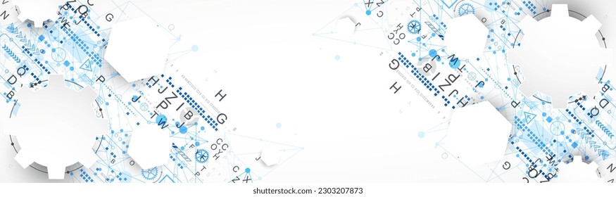 Abstract technology concept. Circuit board, color background. Vector illustration.