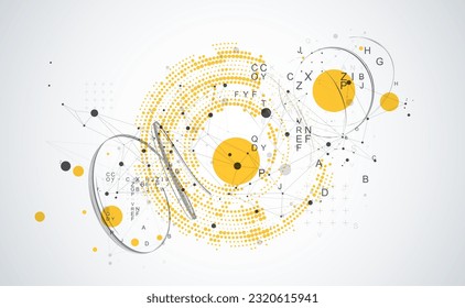 Abstract technology concept. Circuit board, high computer background. Vector illustration with space for content, web - template, business tech presentation.
