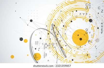 Abstract technology concept. Circuit board, high computer background. Vector illustration with space for content, web - template, business tech presentation.
