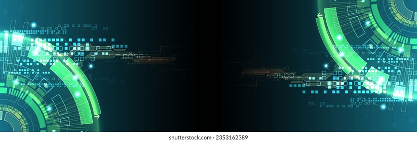 Abstract technology concept. Circuit board, high computer color background. Vector illustration
