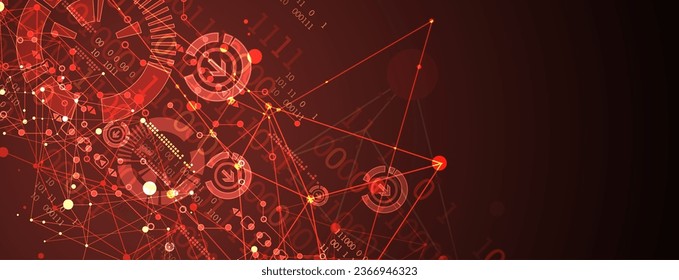 Abstraktes Technologiekonzept. Platine, hellfarbiger Hintergrund des Computers. Vektorgrafik mit Platz für Inhalte, Web - Vorlage, Business-Tech-Präsentation.