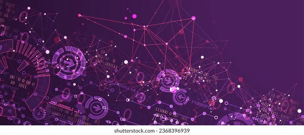 Abstract technology concept. Circuit board, high computer color background. Vector illustration with space for content, web - template, business tech presentation.