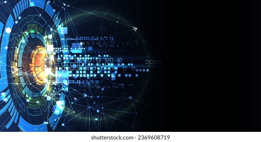 Resumen del concepto de tecnología. Tarjeta de circuito, fondo de color de computadora alto. Ilustración del vector