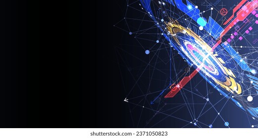 Abstract technology concept. Circuit board, high computer color background. Vector illustration